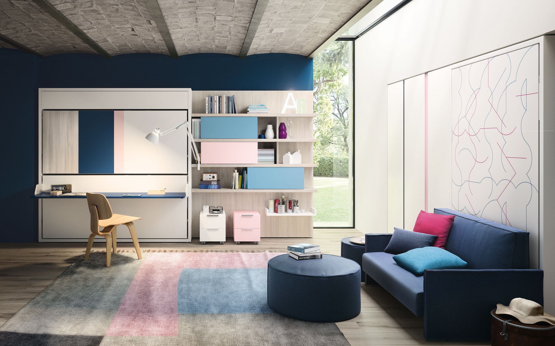 Opklapstapelbed Kali bureau BedHabits 2